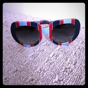 Red and Blue Dolce and Gabana catwalk sunglasses